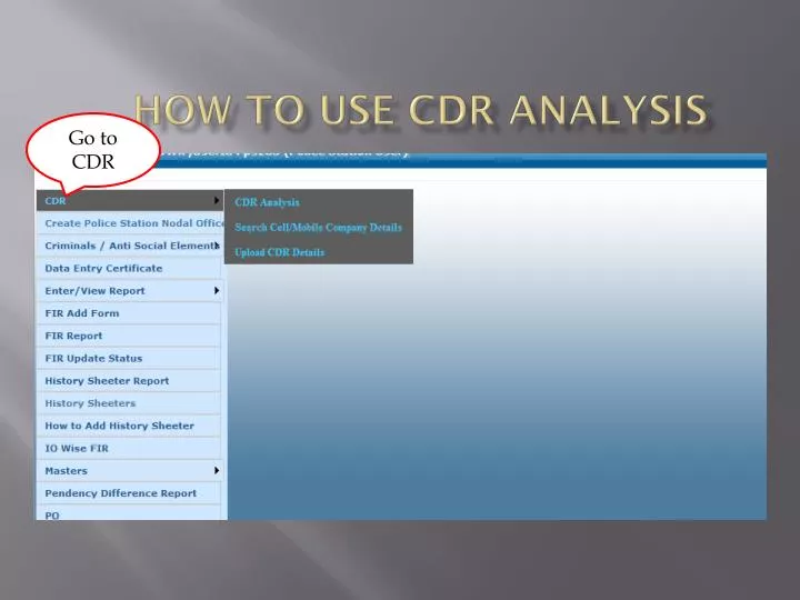 how to use cdr analysis
