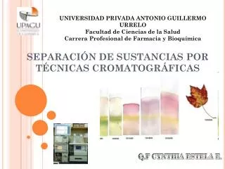 separaci n de sustancias por t cnicas cromatogr ficas
