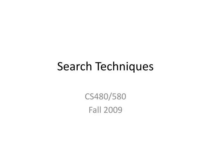 search techniques