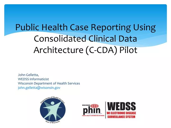 public health case reporting using consolidated clinical data architecture c cda pilot