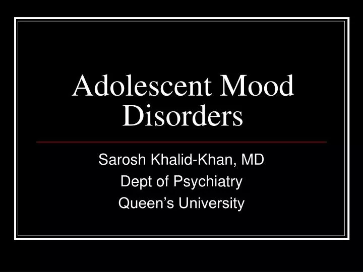 adolescent mood disorders
