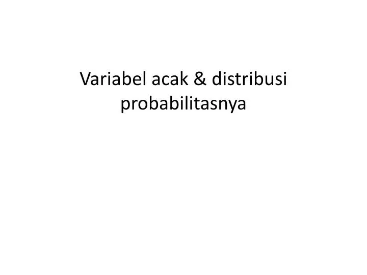 variabel acak distribusi probabilitasnya