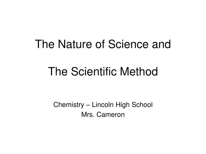 the nature of science and the scientific method