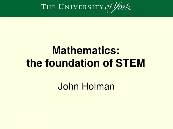 mathematics the foundation of stem