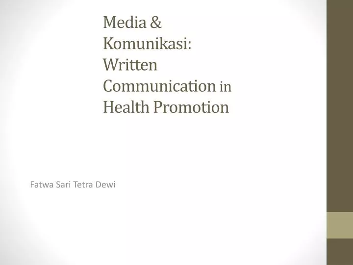 media komunikasi written communication in health promotion