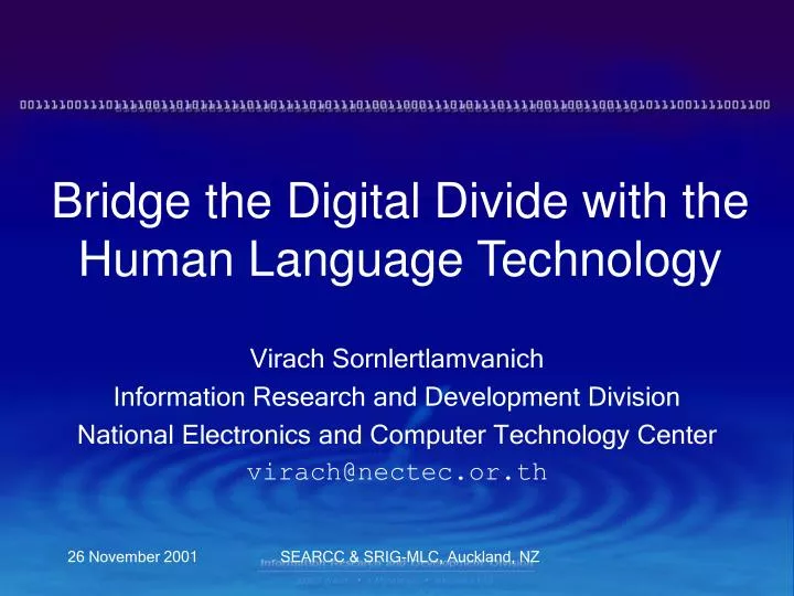 bridge the digital divide with the human language technology