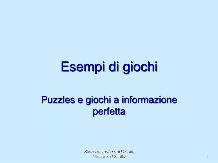 esempi di giochi