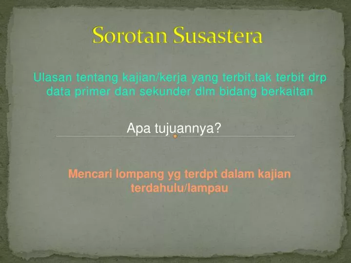 sorotan susastera