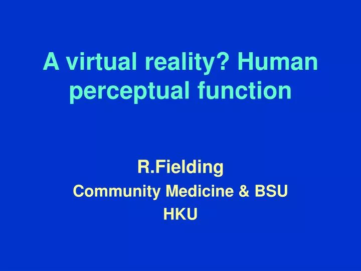 a virtual reality human perceptual function