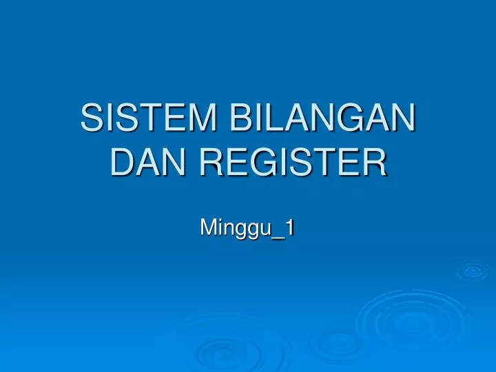 sistem bilangan dan register