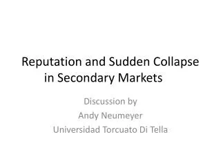 Reputation and Sudden Collapse in Secondary Markets