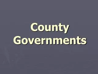 County Governments