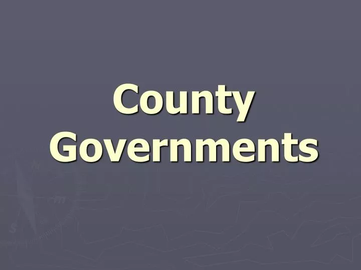 county governments