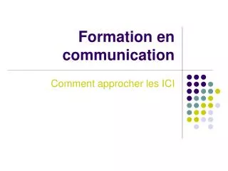 formation en communication
