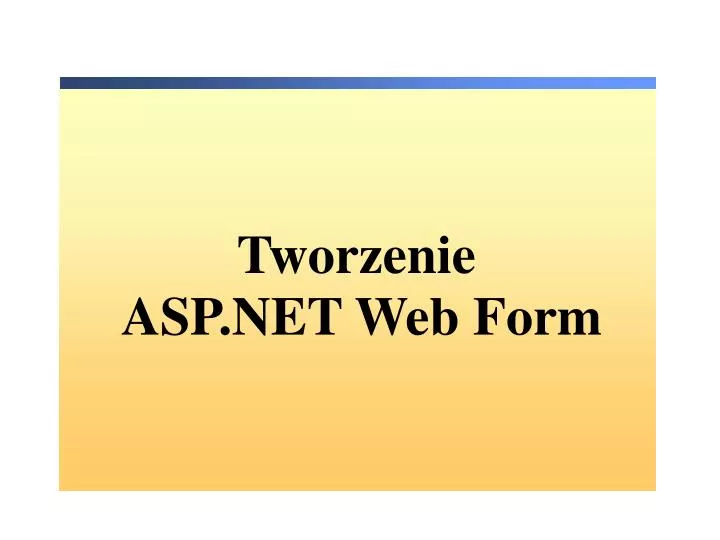 tworzenie asp net web form