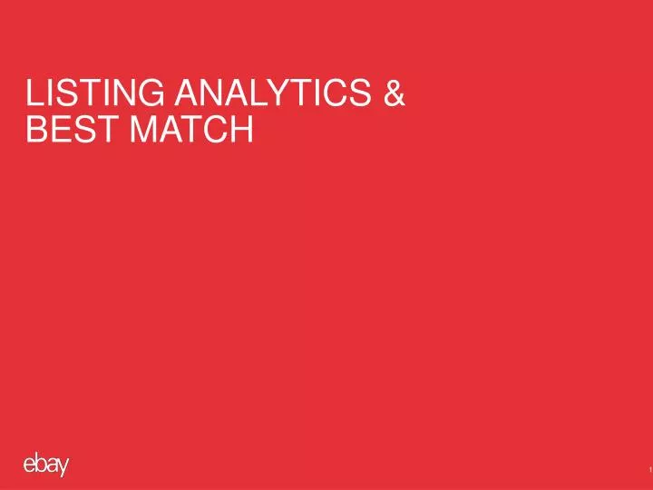 listing analytics best match