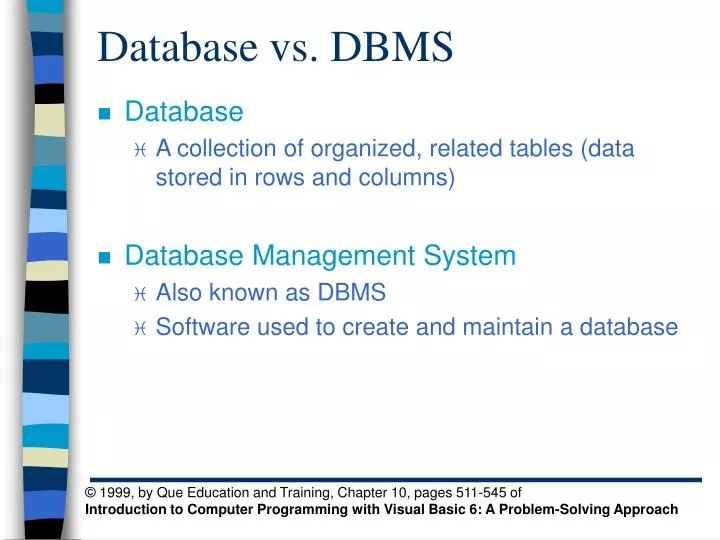 database vs dbms