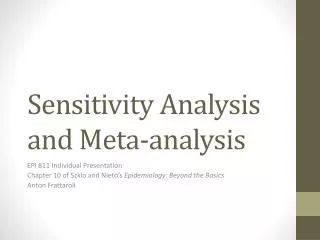 Sensitivity Analysis and Meta-analysis