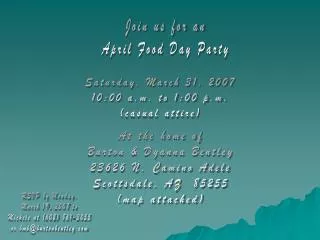 Join us for an April Food Day Party