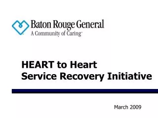 HEART to Heart Service Recovery Initiative