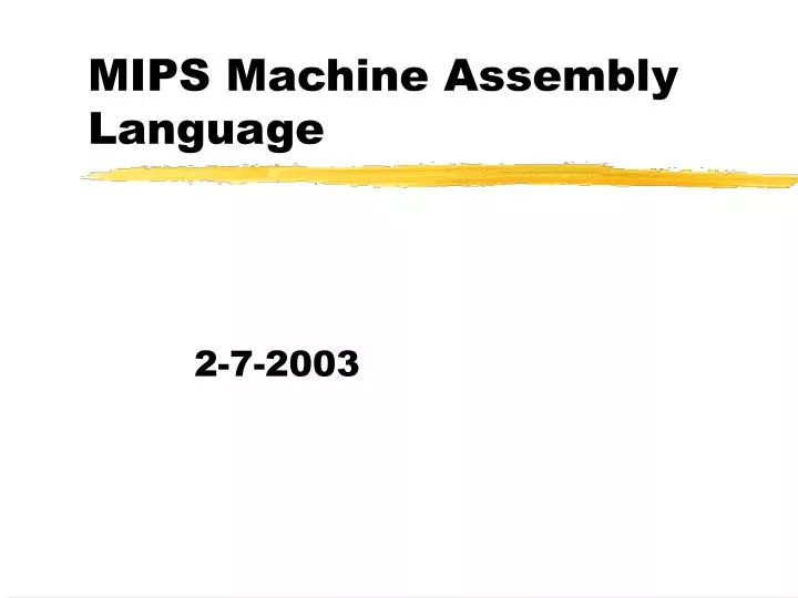 mips machine assembly language
