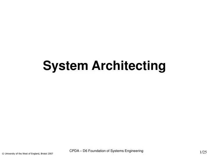 system architecting
