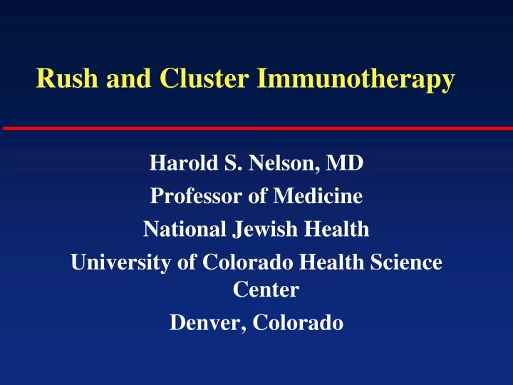 rush and cluster immunotherapy