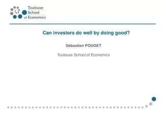 Can investors do well by doing good?
