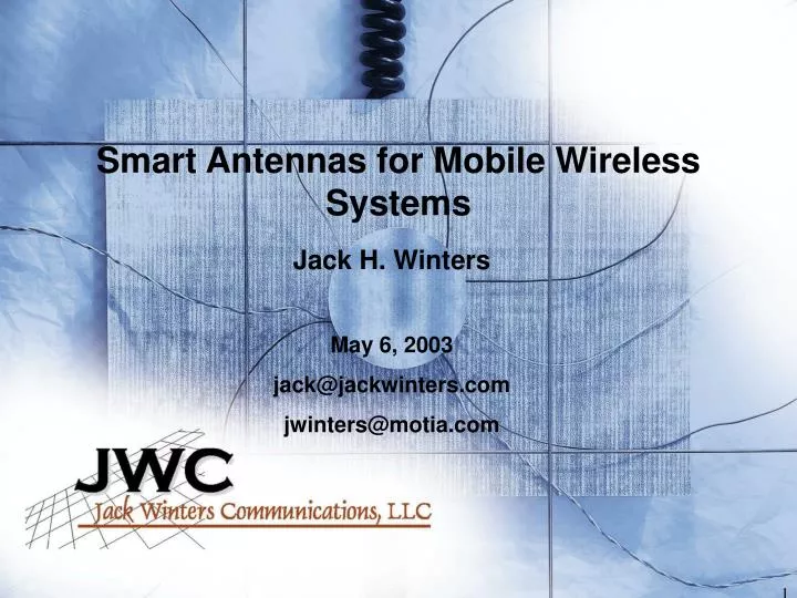 smart antennas for mobile wireless systems