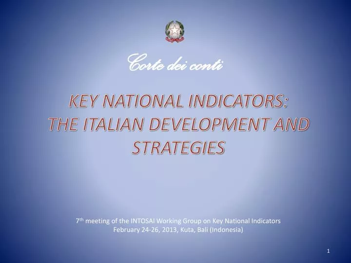 key national indicators the italian development and strategies