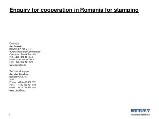 Example of parts for stamping