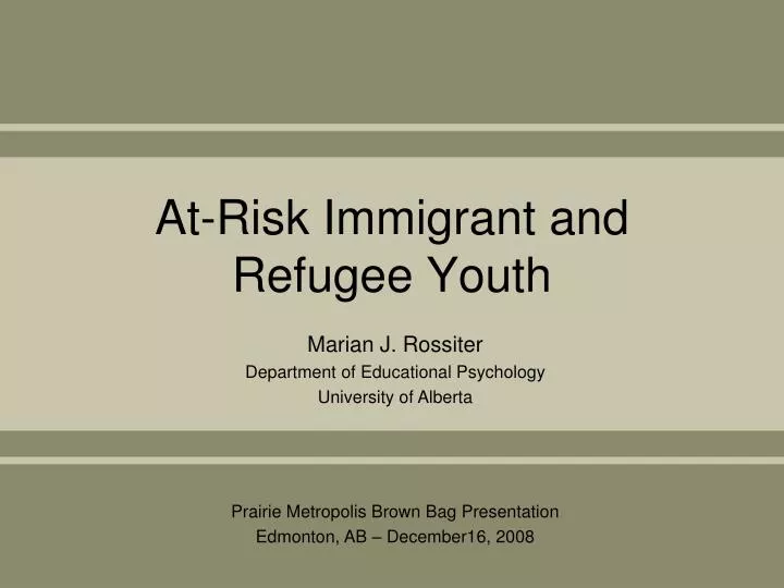 at risk immigrant and refugee youth