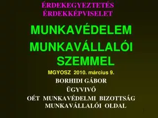 rdekegyeztet s rdekk pviselet