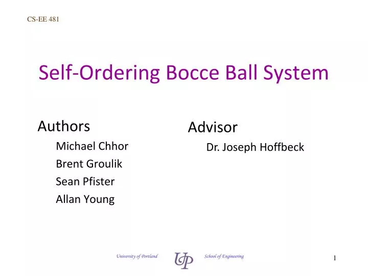 self ordering bocce ball system