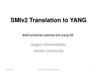 SMIv2 Translation to YANG