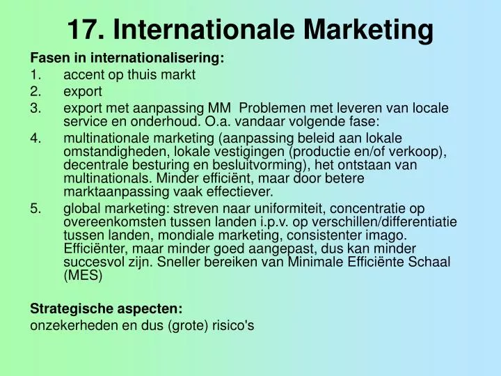 17 internationale marketing