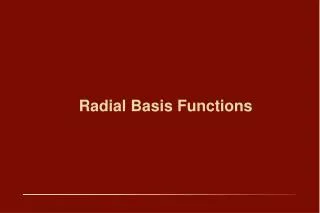 radial basis functions