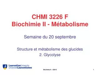 chmi 3226 f biochimie ii m tabolisme