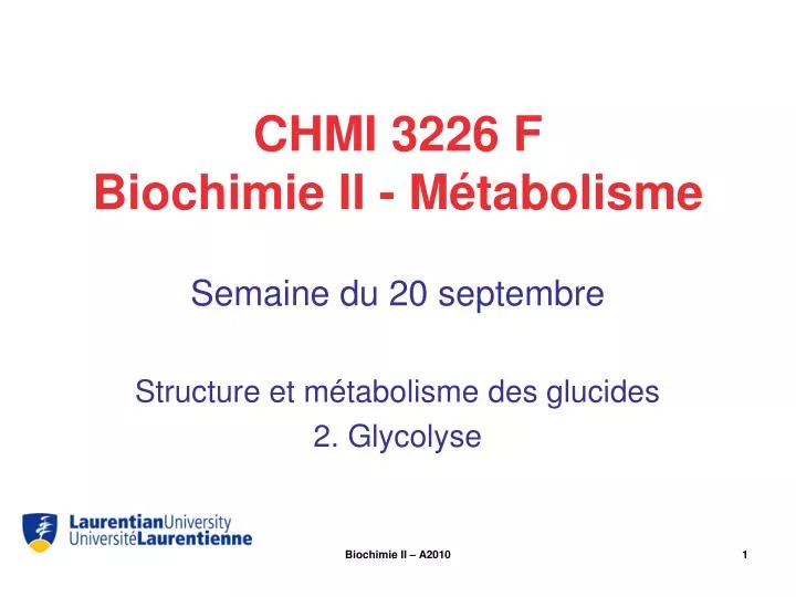 chmi 3226 f biochimie ii m tabolisme