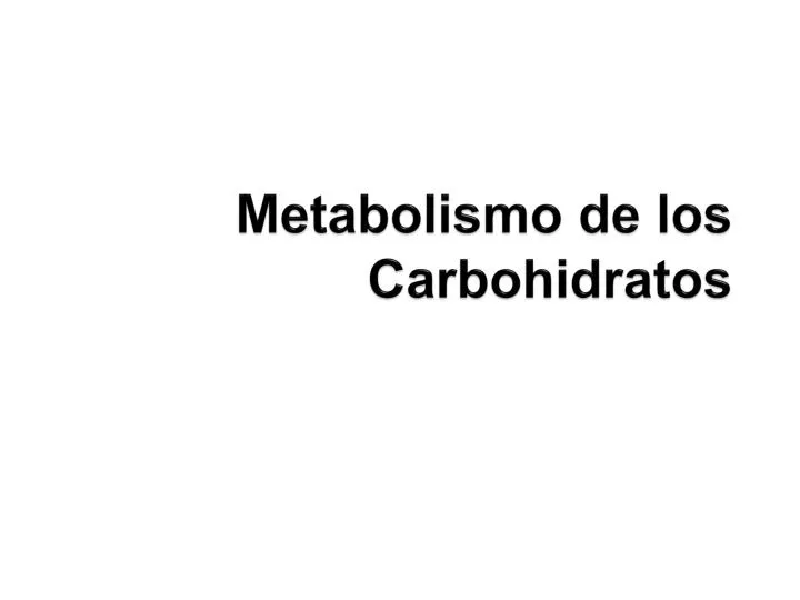 metabolismo de los carbohidratos