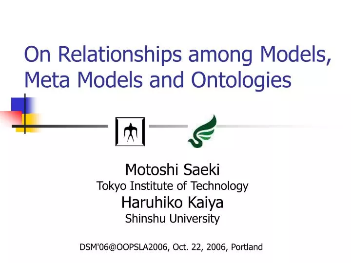 on relationships among models meta models and ontologies