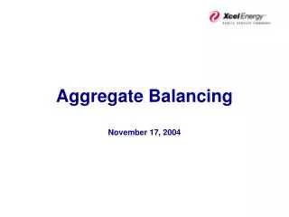 Aggregate Balancing November 17, 2004
