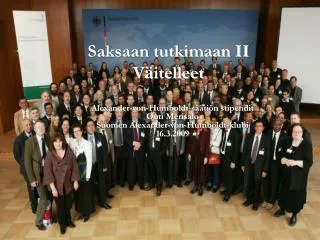 saksaan tutkimaan ii v itelleet