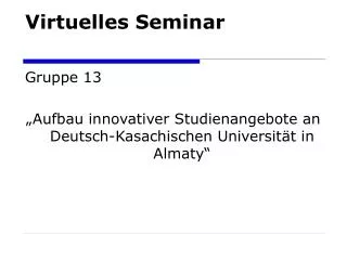 virtuelles seminar