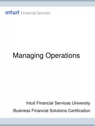 Managing Operations