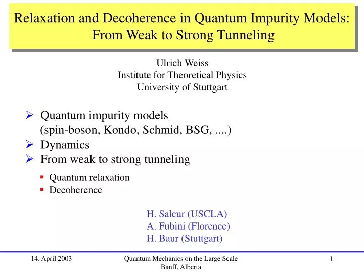 relaxation and decoherence in quantum impurity models from weak to strong tunneling