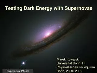 Testing Dark Energy with Supernovae