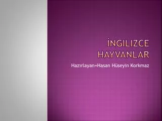 ngilizce hayvanlar