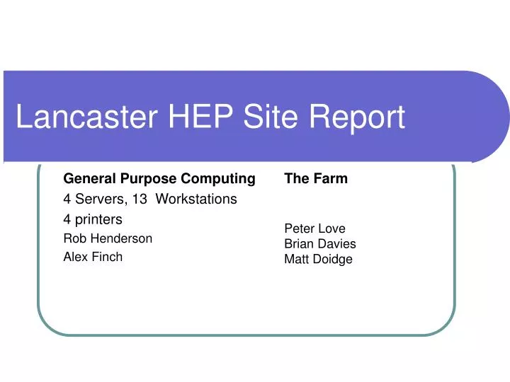 lancaster hep site report