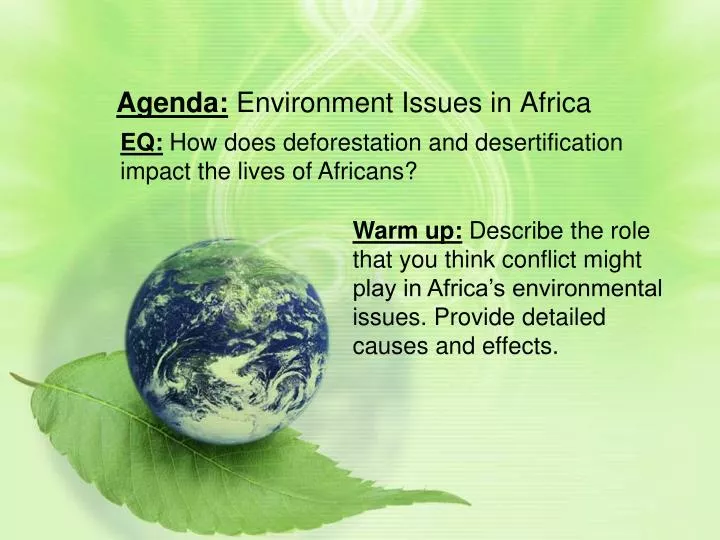 agenda environment issues in africa